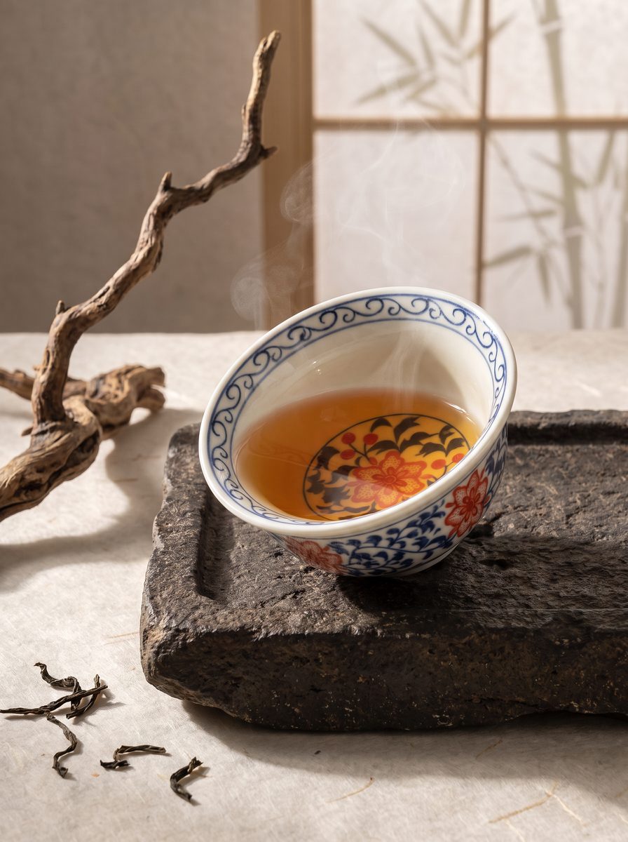 Lotus Vine Pressed Teacup
