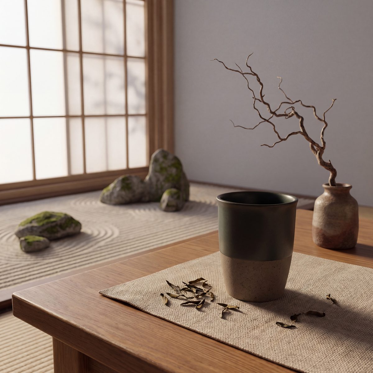 Stoneware Teacup – Dark